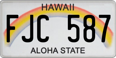 HI license plate FJC587