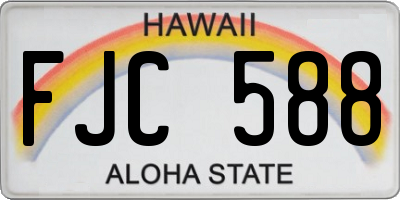 HI license plate FJC588