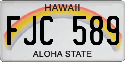 HI license plate FJC589