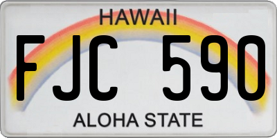 HI license plate FJC590