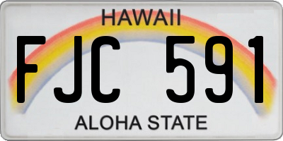 HI license plate FJC591