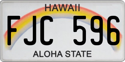 HI license plate FJC596