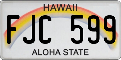 HI license plate FJC599