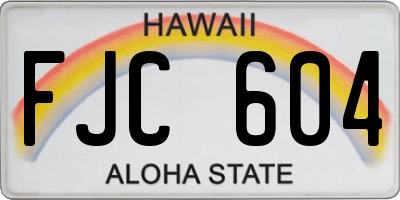 HI license plate FJC604