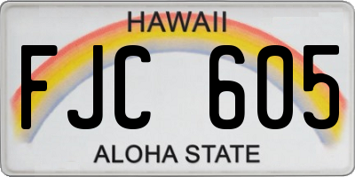 HI license plate FJC605