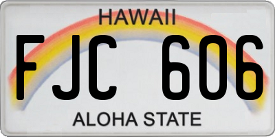 HI license plate FJC606