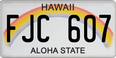 HI license plate FJC607