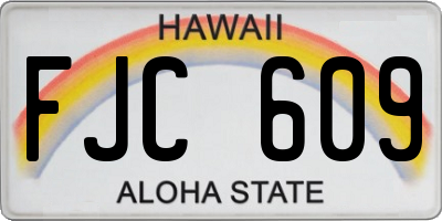 HI license plate FJC609