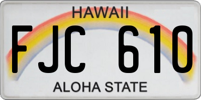 HI license plate FJC610