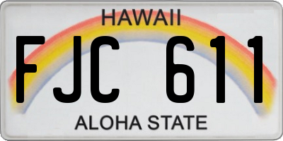 HI license plate FJC611