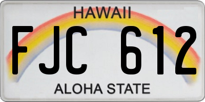 HI license plate FJC612