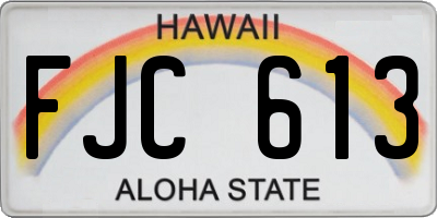 HI license plate FJC613