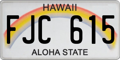 HI license plate FJC615