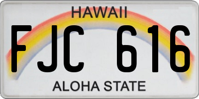HI license plate FJC616