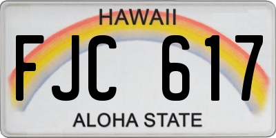 HI license plate FJC617