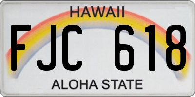 HI license plate FJC618