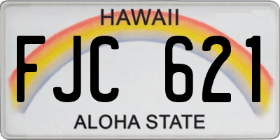 HI license plate FJC621
