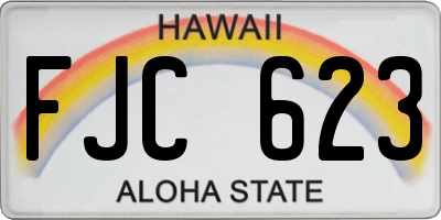 HI license plate FJC623