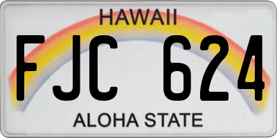 HI license plate FJC624