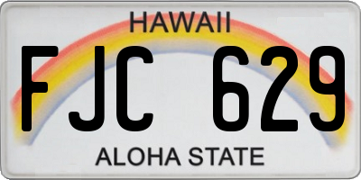 HI license plate FJC629