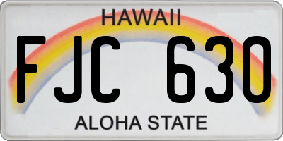 HI license plate FJC630