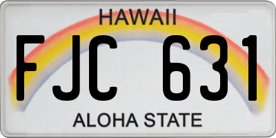 HI license plate FJC631