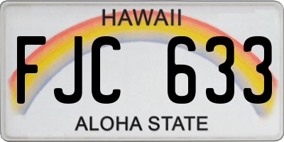 HI license plate FJC633