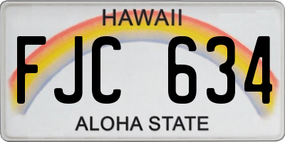 HI license plate FJC634