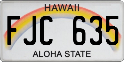 HI license plate FJC635