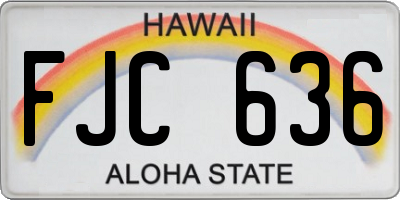 HI license plate FJC636