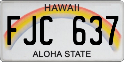 HI license plate FJC637