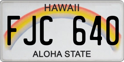 HI license plate FJC640