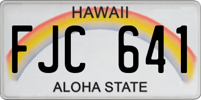 HI license plate FJC641
