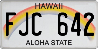 HI license plate FJC642