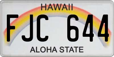 HI license plate FJC644