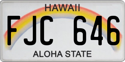 HI license plate FJC646