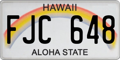 HI license plate FJC648