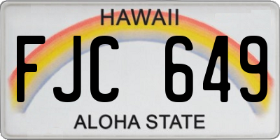 HI license plate FJC649