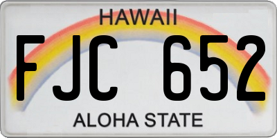 HI license plate FJC652