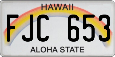 HI license plate FJC653