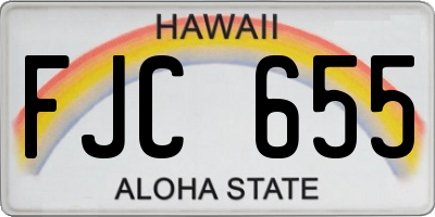 HI license plate FJC655
