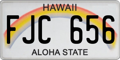 HI license plate FJC656