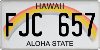 HI license plate FJC657