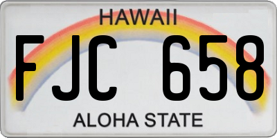 HI license plate FJC658