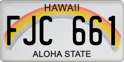 HI license plate FJC661