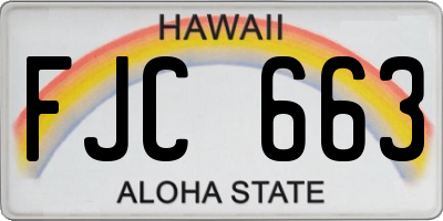 HI license plate FJC663