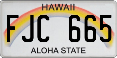 HI license plate FJC665