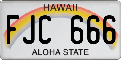 HI license plate FJC666