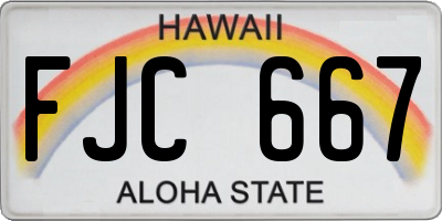 HI license plate FJC667