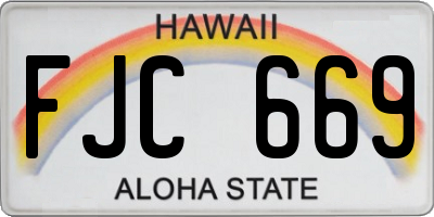 HI license plate FJC669